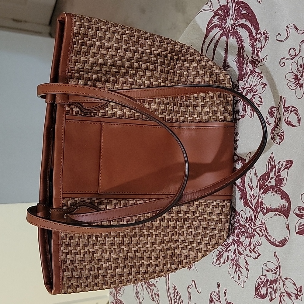 Brooks Brothers Woven Textile Basket Bag